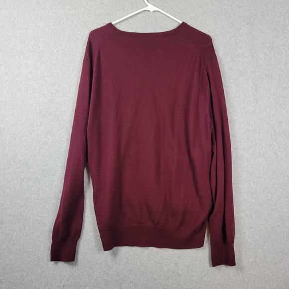 J. CREW Wool Acrylic Knit Burgundy Red Long Sleeve Preppy Sweater Men's XXL 2xl - Picture 6 of 12